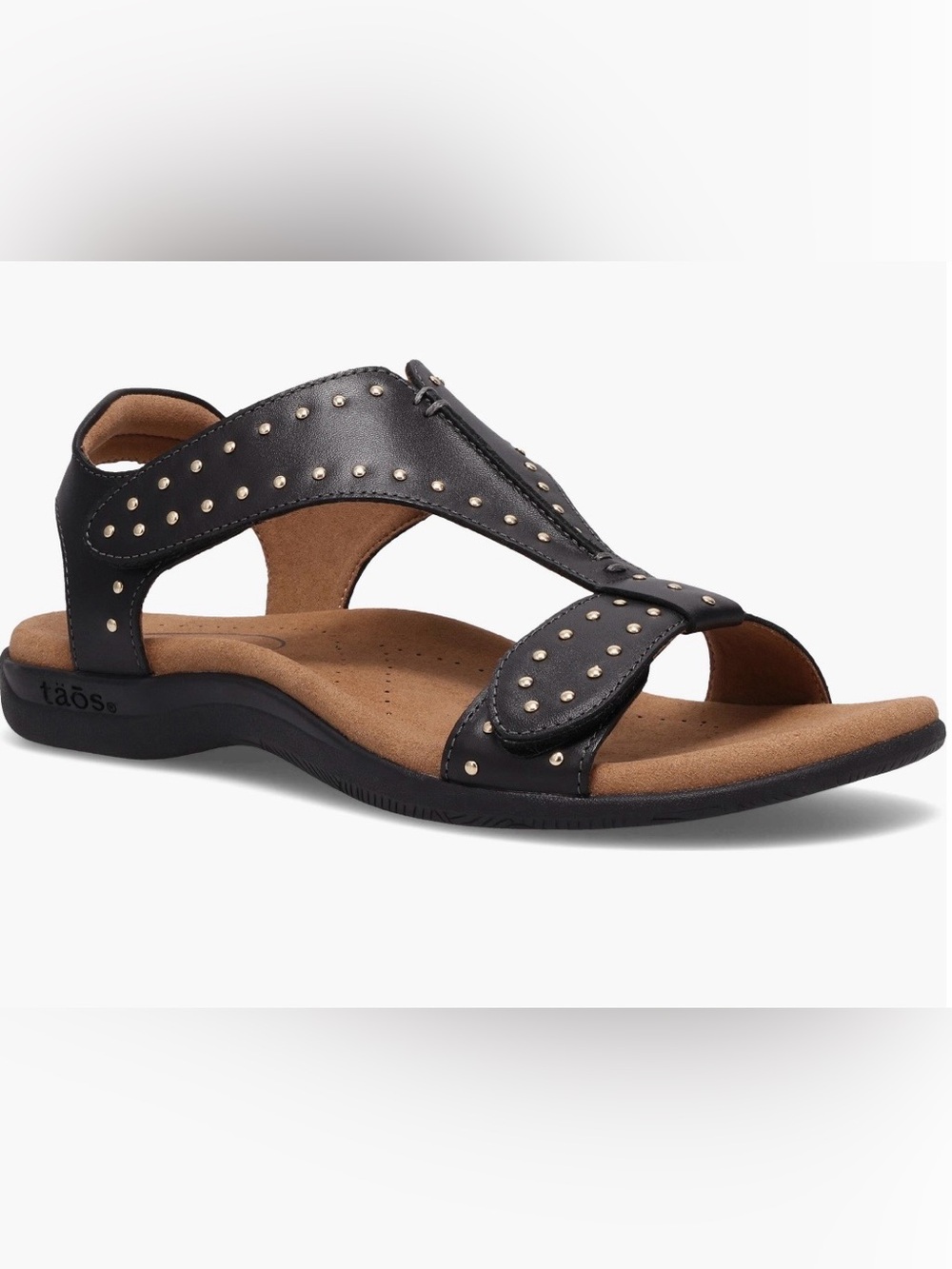 Taos Black Leather Show Stopper Studded Sandal size 11M